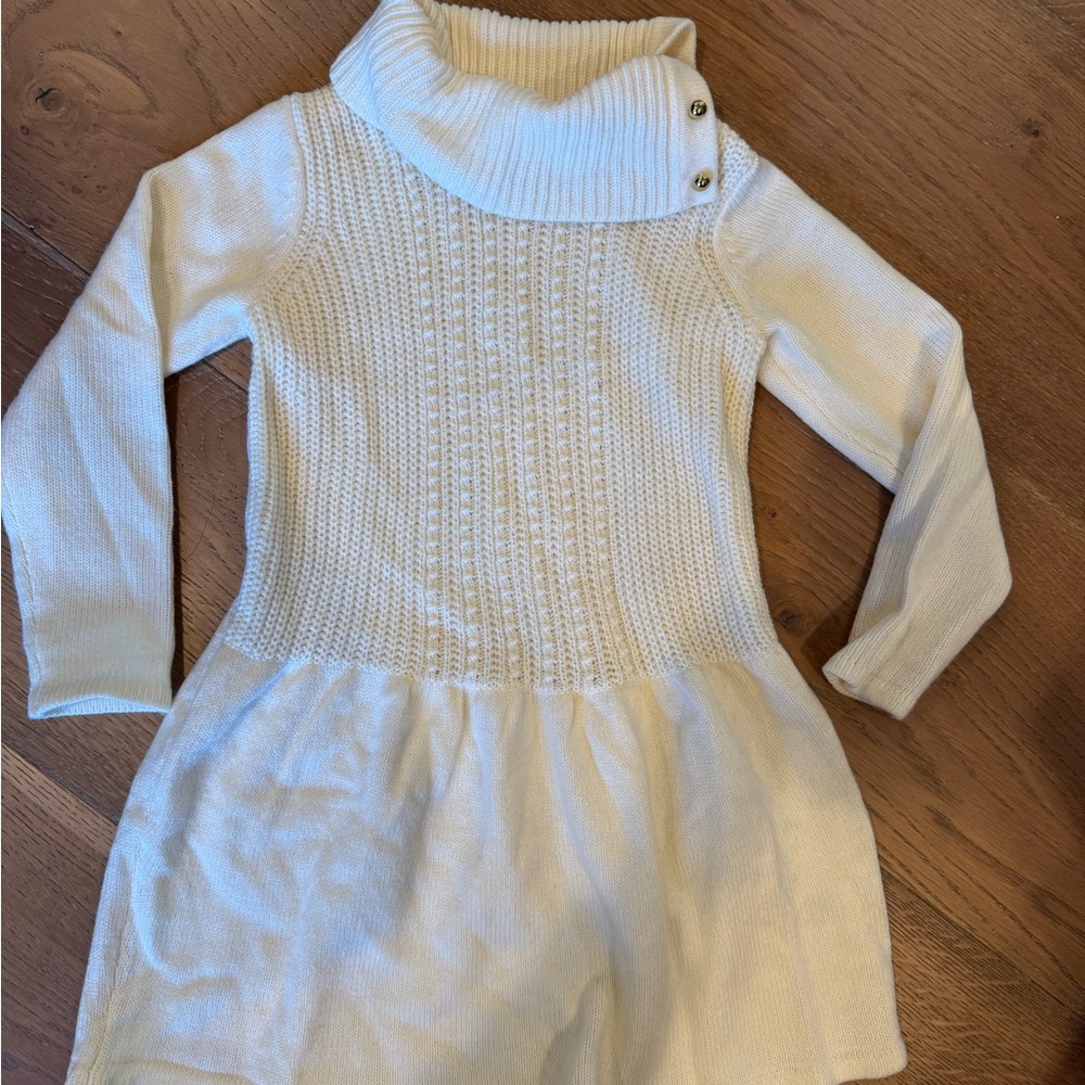 Janie and Jack Cream Knit Sweater Dress | Size 4T